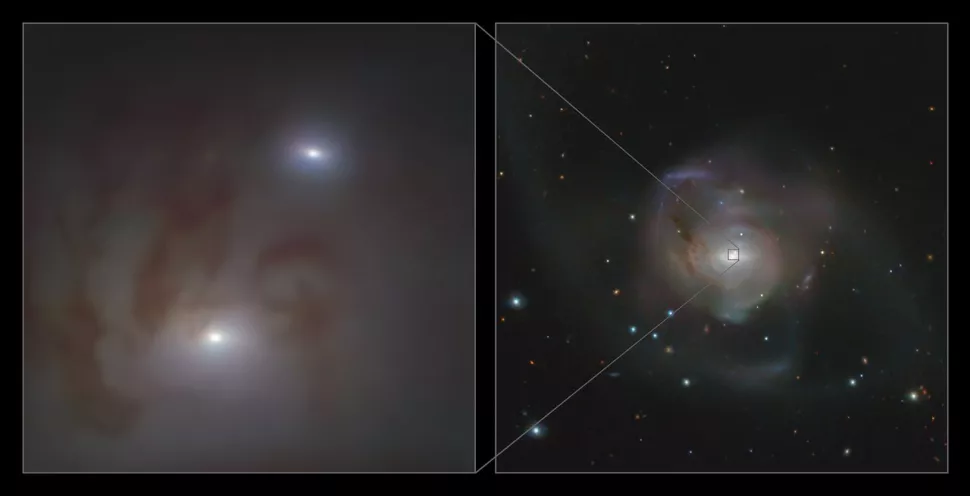 На этом изображении показаны два ярких ядра галактики NGC 7727
