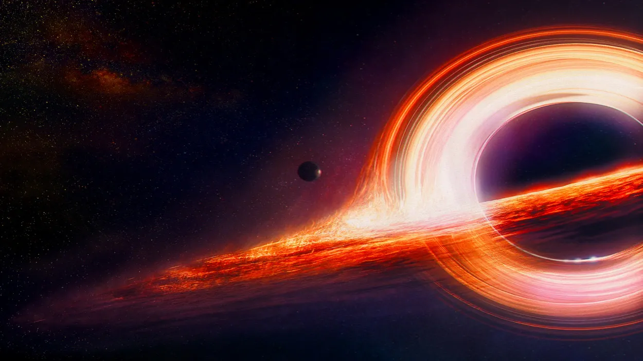 Иллюстрация черной дыры и ее горизонта событий