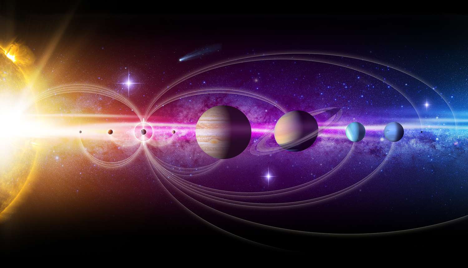 Иллюстрация нашей впечатляющей Солнечной системы
