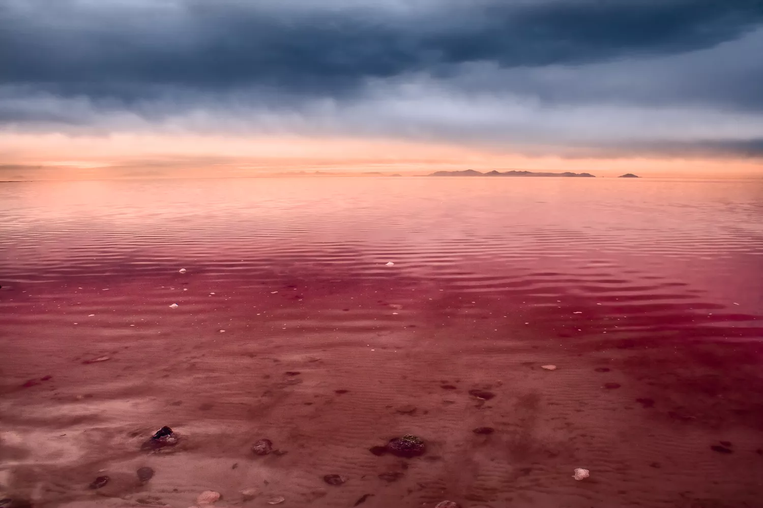 Большое Солёное озеро в штате Юта, США